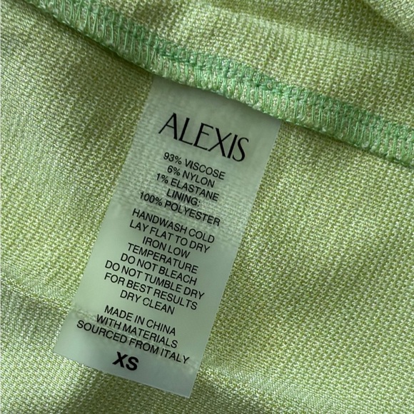 Alexis Serena Dress Lime Waves Cut out Maxi dress S XS jacquard long sleeve - Picture 10 of 14